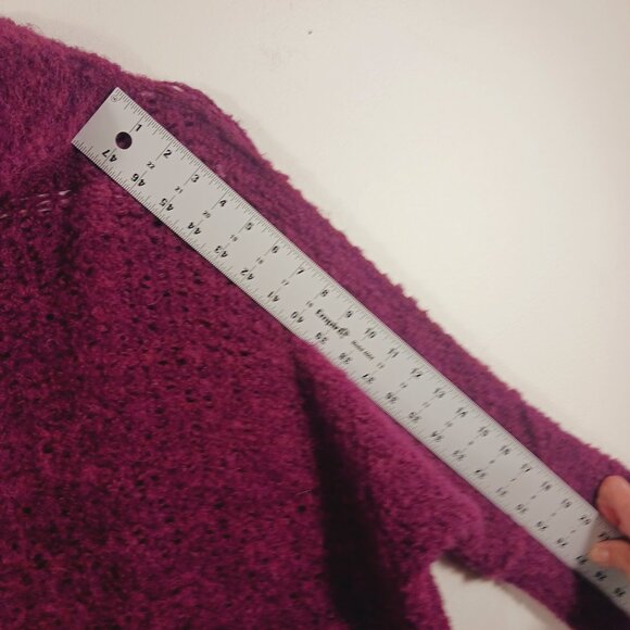 Free People, Burgundy Oversized Alpaca (89%) Nylon (11%) Sweater, Size MED, Soft - Picture 10 of 13